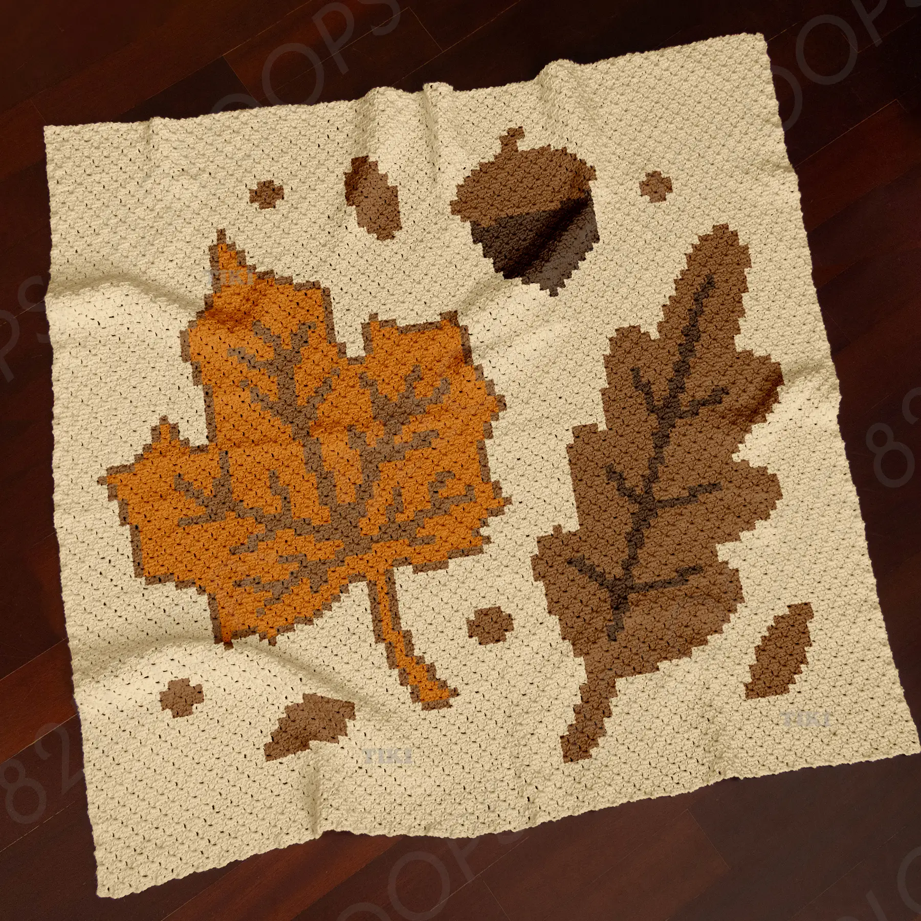 leaves blanket c2c 01 Autumn Leaves Blanket Crochet Pattern C2C