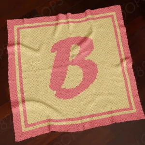 B Alphabet Letter Blanket Crochet Pattern C2C