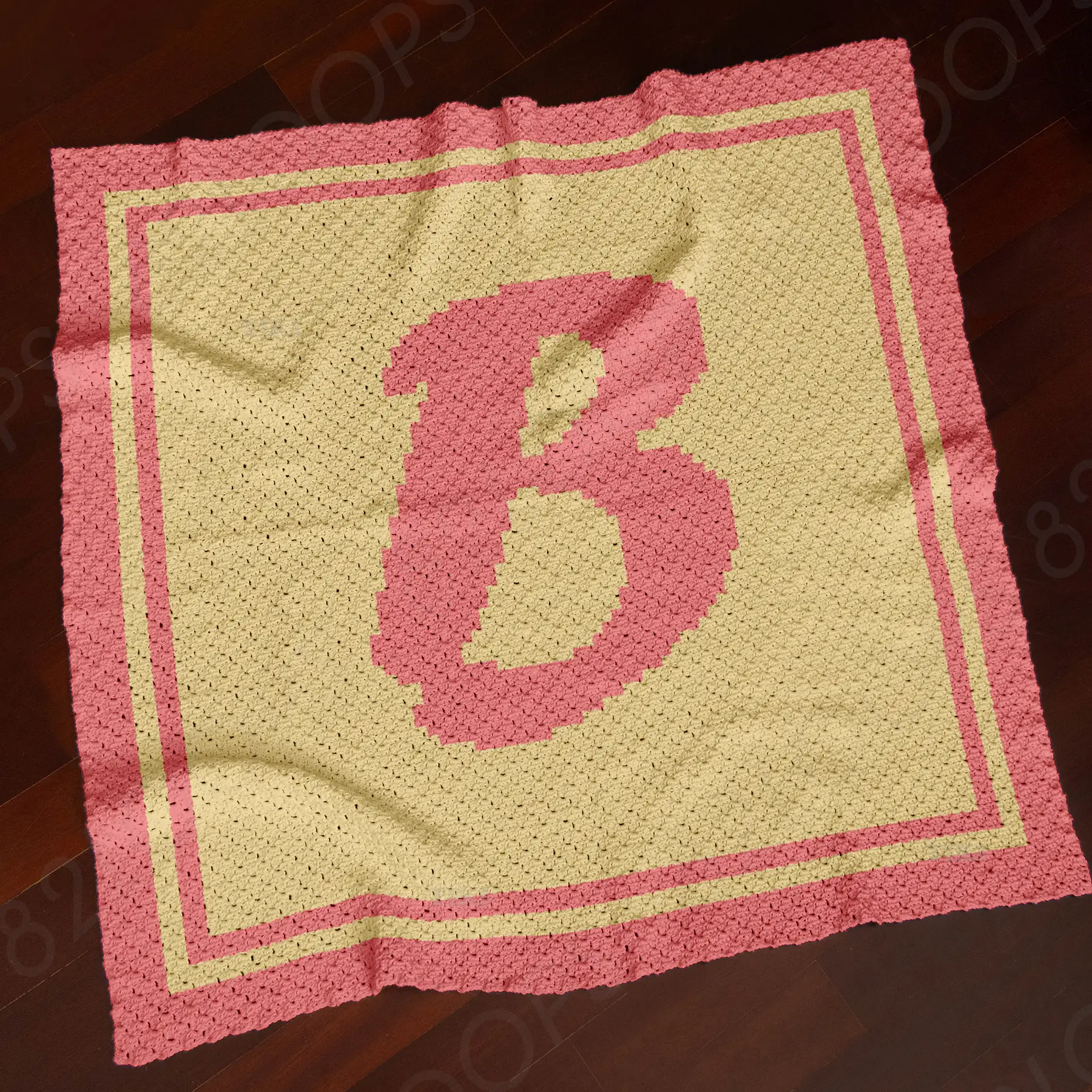 letter b blanket c2c 01 B Alphabet Letter Blanket Crochet Pattern C2C
