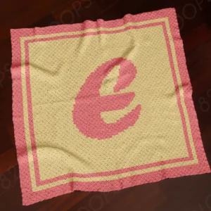 E Alphabet Letter Blanket Crochet Pattern C2C