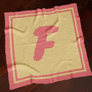 F Alphabet Letter Blanket Crochet Pattern C2C
