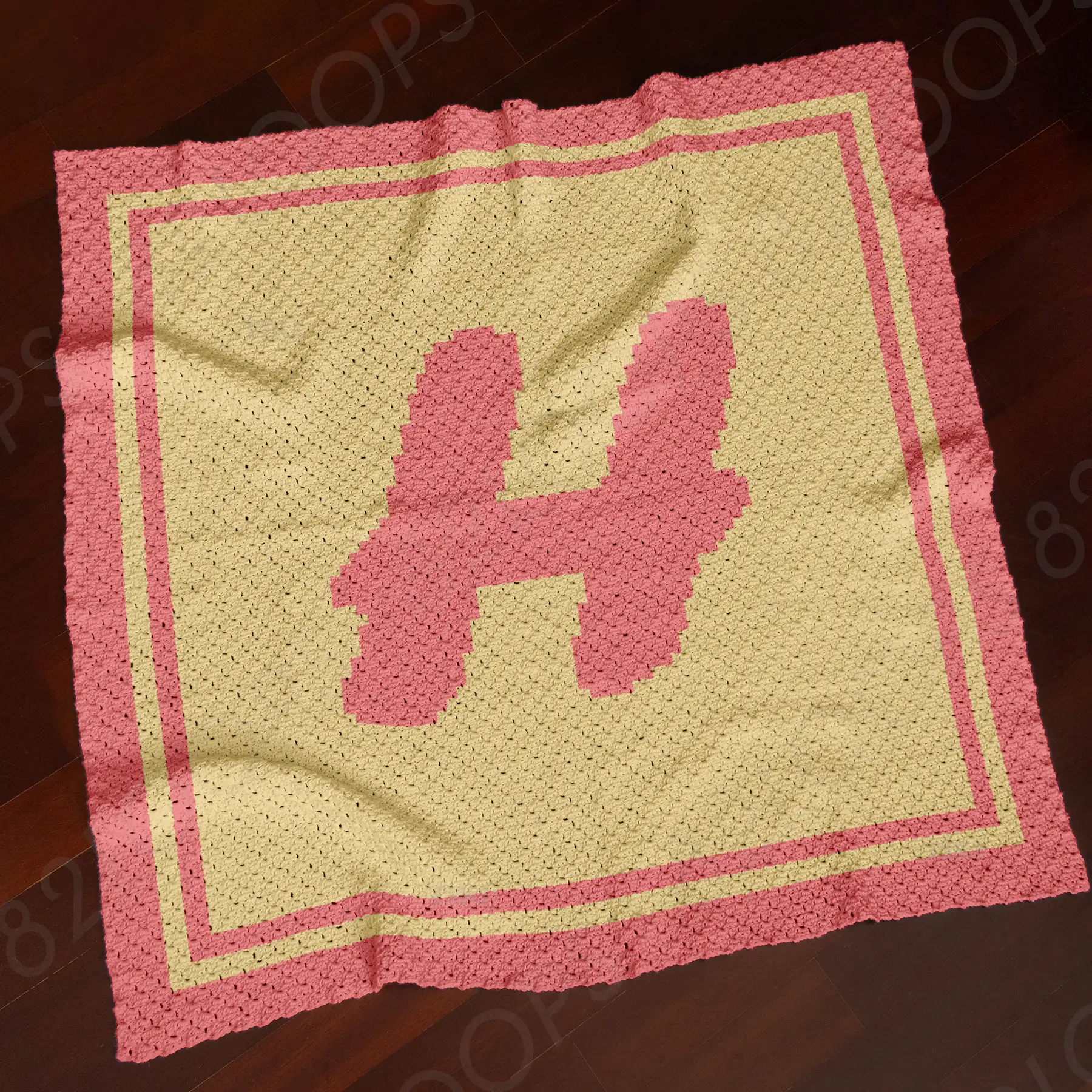 letter h blanket c2c 01 H Alphabet Letter Blanket Crochet Pattern C2C