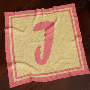 J Alphabet Letter Blanket Crochet Pattern C2C