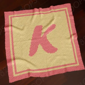 K Alphabet Letter Blanket Crochet Pattern C2C