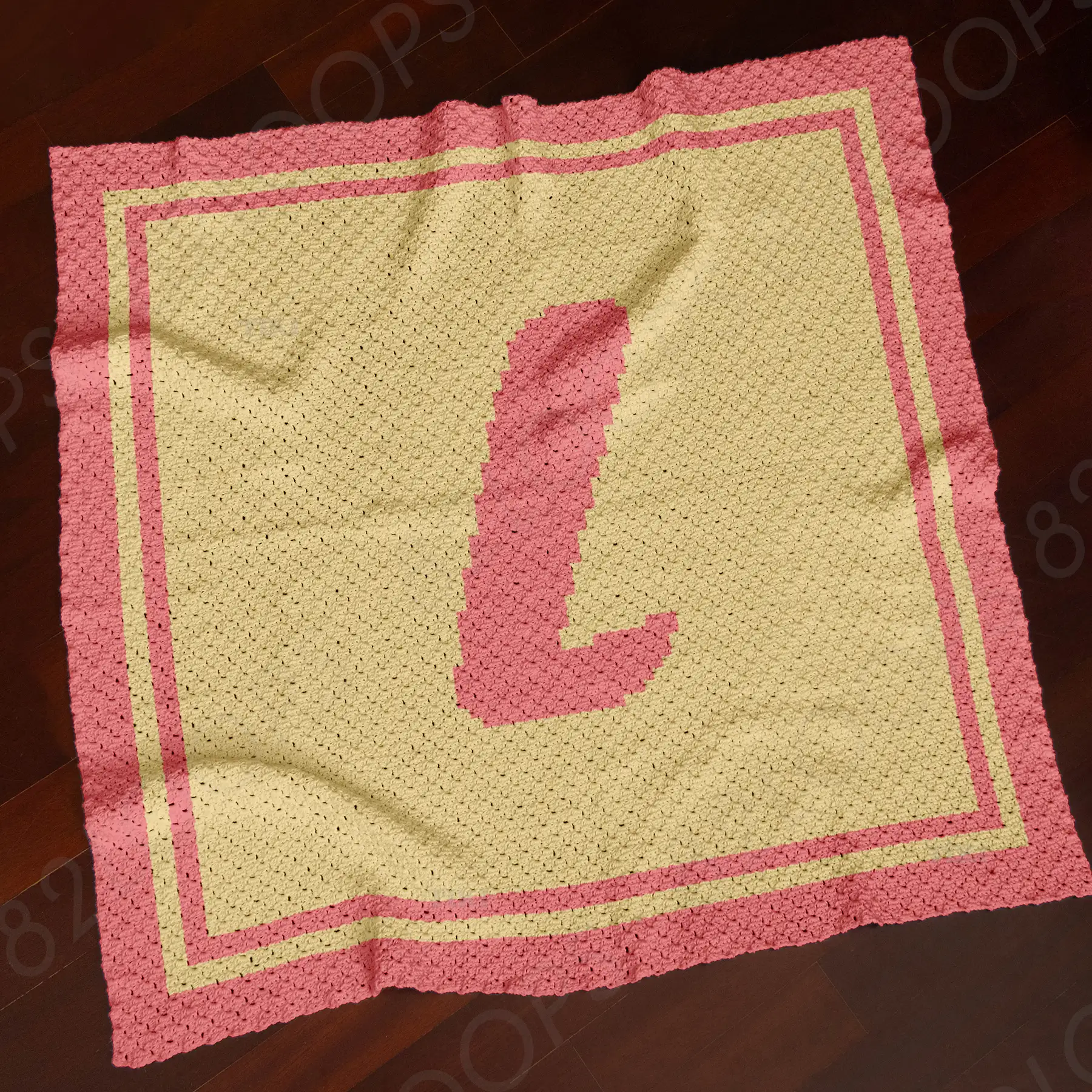 letter l blanket c2c 01 L Alphabet Letter Blanket Crochet Pattern C2C