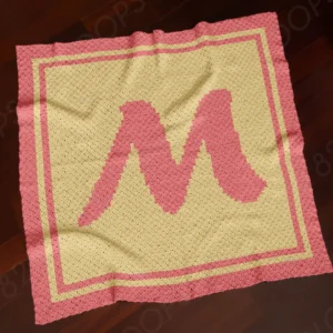 M Alphabet Letter Blanket Crochet Pattern C2C