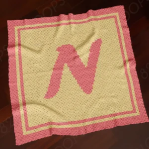 N Alphabet Letter Blanket Crochet Pattern C2C