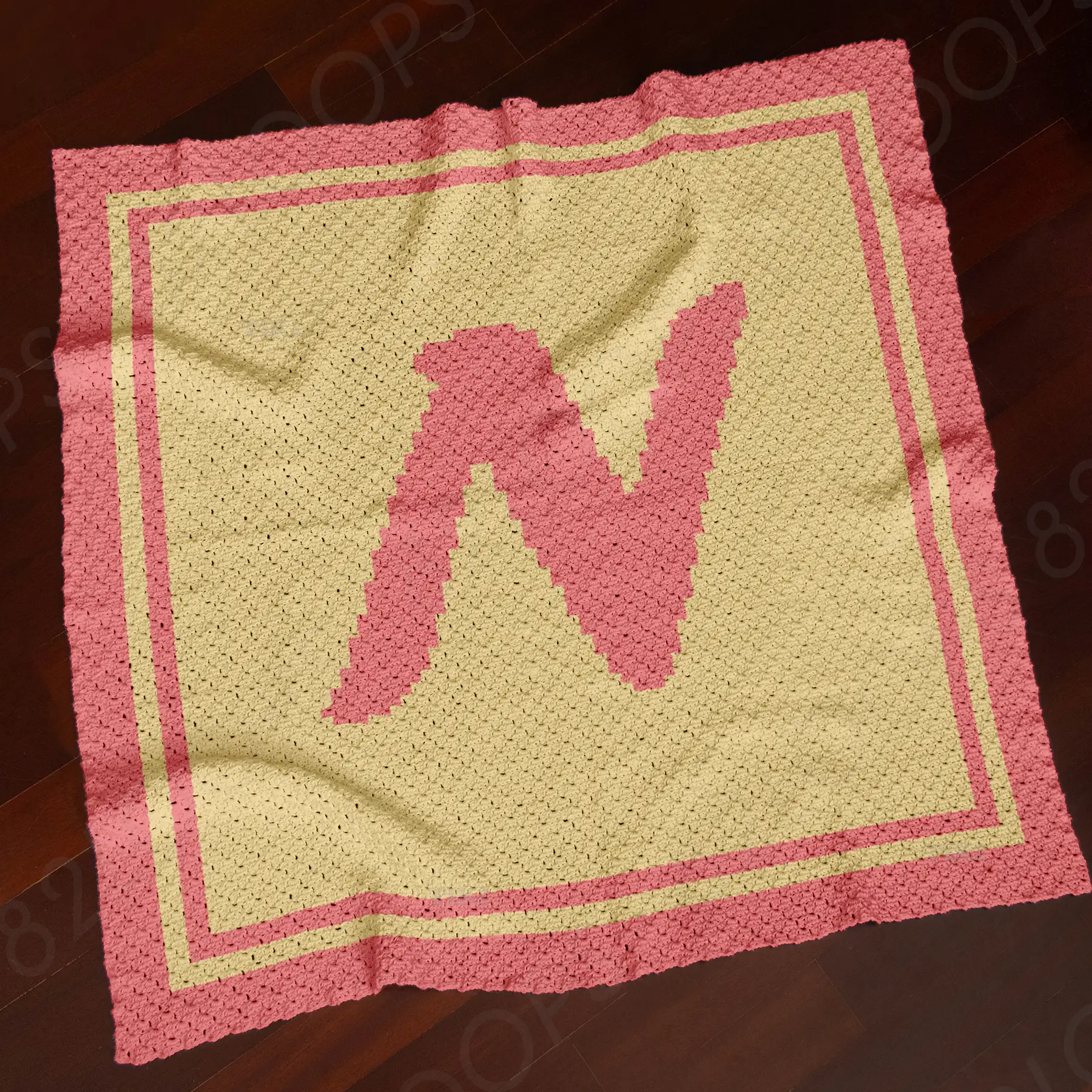letter n blanket c2c 01 N Alphabet Letter Blanket Crochet Pattern C2C