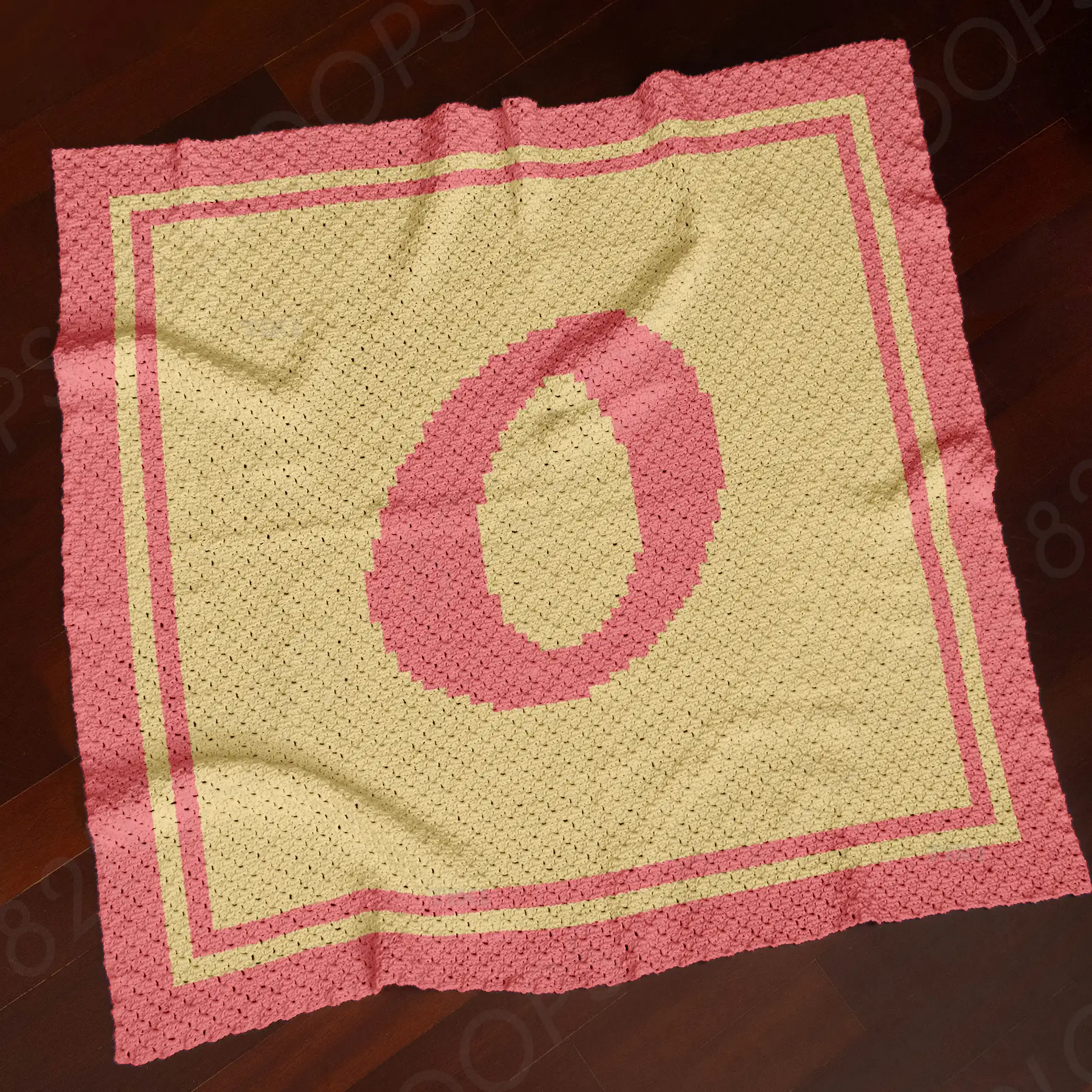 letter o blanket c2c 01 O Alphabet Letter Blanket Crochet Pattern C2C