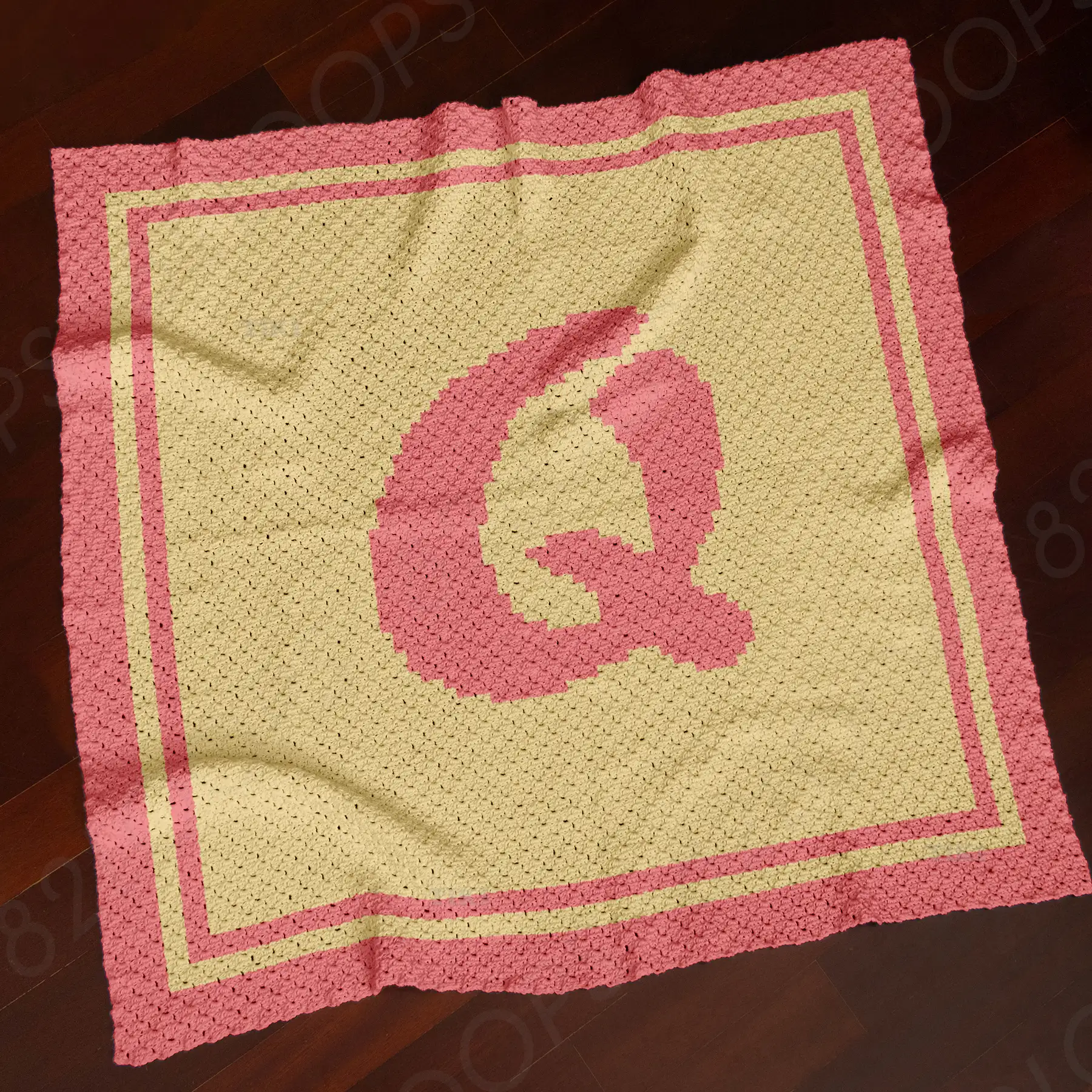 letter q blanket c2c 01 Q Alphabet Letter Blanket Crochet Pattern C2C