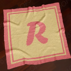 R Alphabet Letter Blanket Crochet Pattern C2C