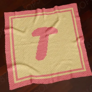 T Alphabet Letter Blanket Crochet Pattern C2C