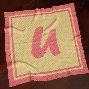 Alphabet Letter U Blanket Crochet Pattern C2C