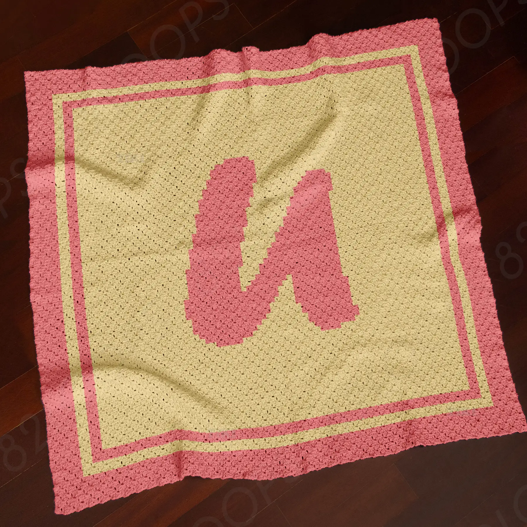 letter u blanket c2c 01 Alphabet Letter U Blanket Crochet Pattern C2C
