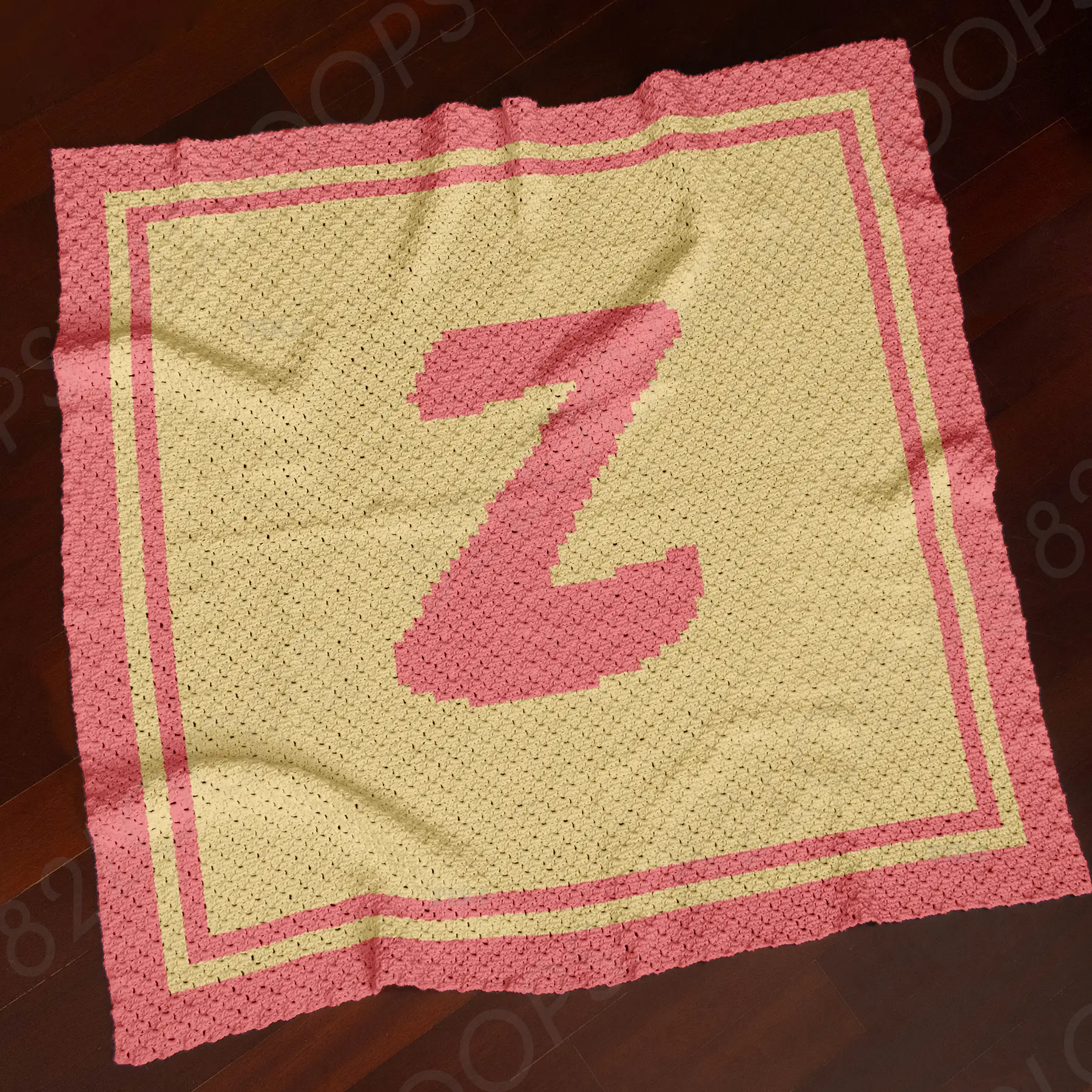 letter z blanket c2c 01 Letter Z Blanket Crochet Pattern C2C