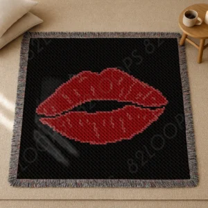 Red Lips Blanket Crochet Pattern C2C