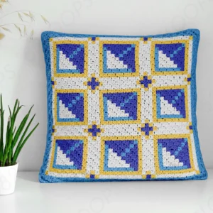 C2C Marine Squares Pillow Cover Crochet Pattern