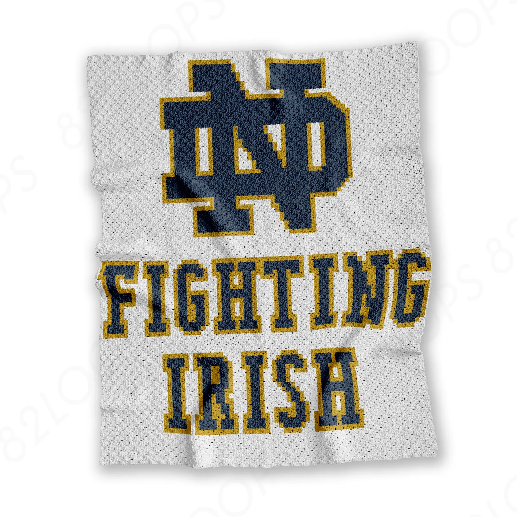 notre dame fighting irish blanket c2c 01 Notre Dame Fighting Irish Blanket Crochet Pattern C2C