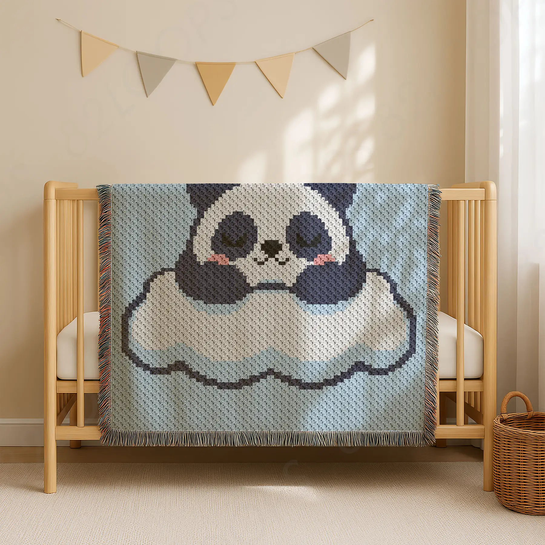 panda cloud blue blanket c2c 03 panda cloud blue blanket c2c 03