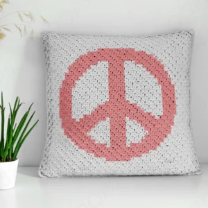 Peace Pillow Cover Crochet Pattern C2C