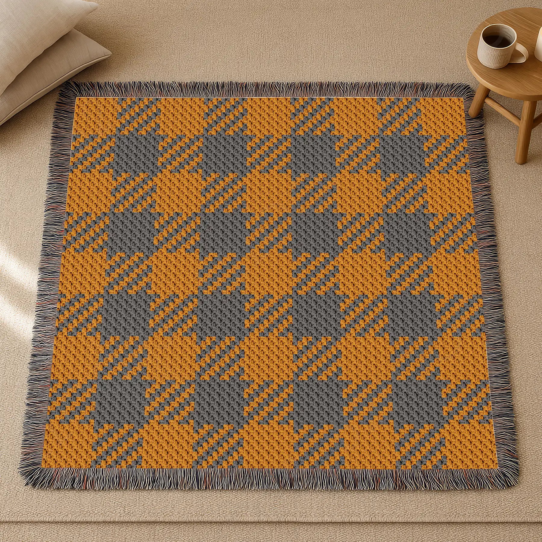 plaid orange blanket c2c 04 plaid orange blanket c2c 04