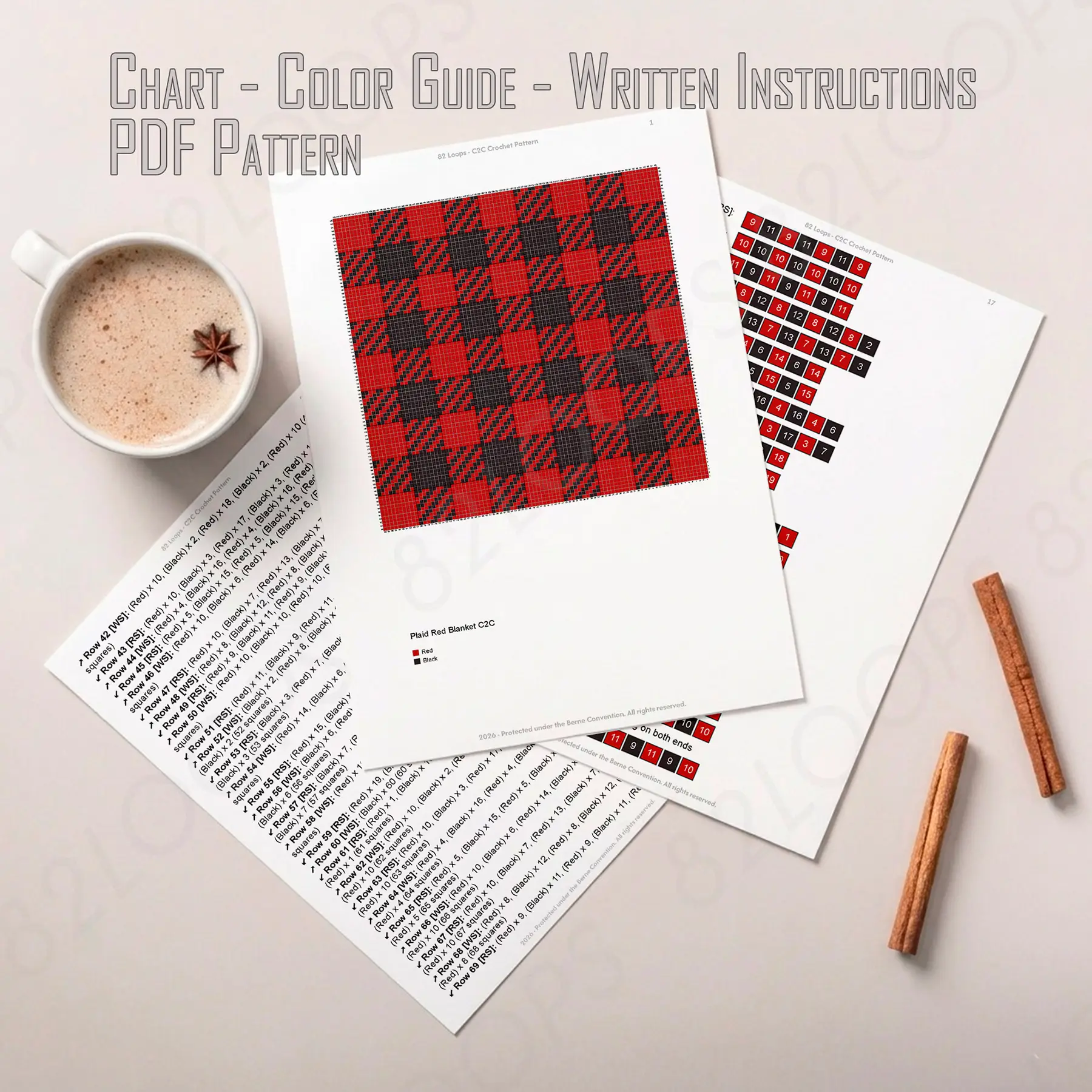 plaid red blanket c2c 02 plaid red blanket c2c 02