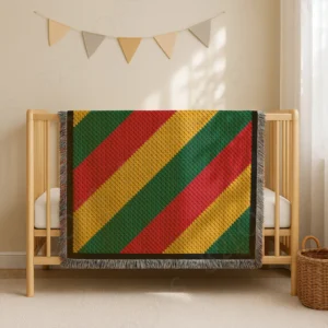 Rasta Bordered Stripes Blanket Crochet Pattern C2C