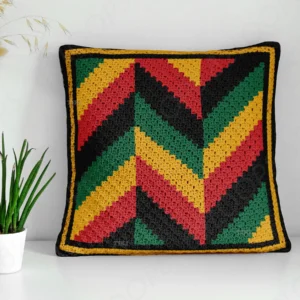 Rasta Chevron Pillow Cover Crochet Pattern