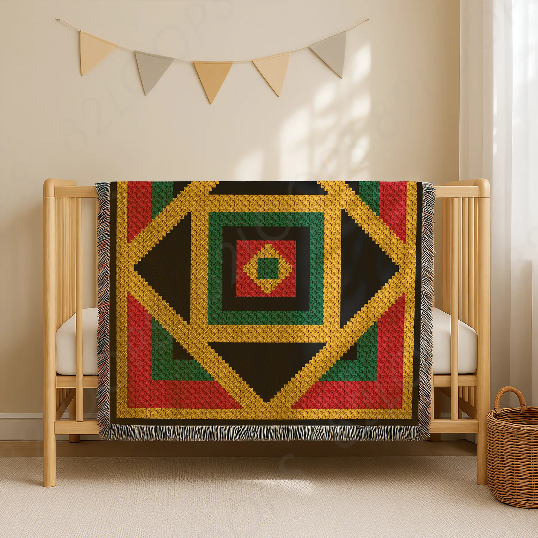 rasta kaleidoscope blanket c2c 01 Rasta Kaleidoscope Blanket Crochet Pattern C2C