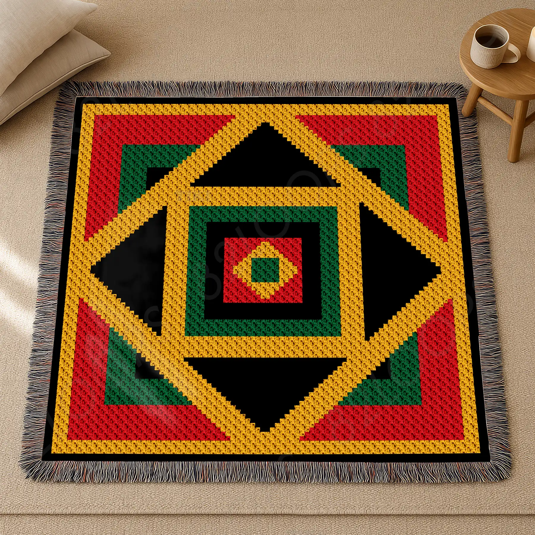 rasta kaleidoscope blanket c2c 04 rasta kaleidoscope blanket c2c 04