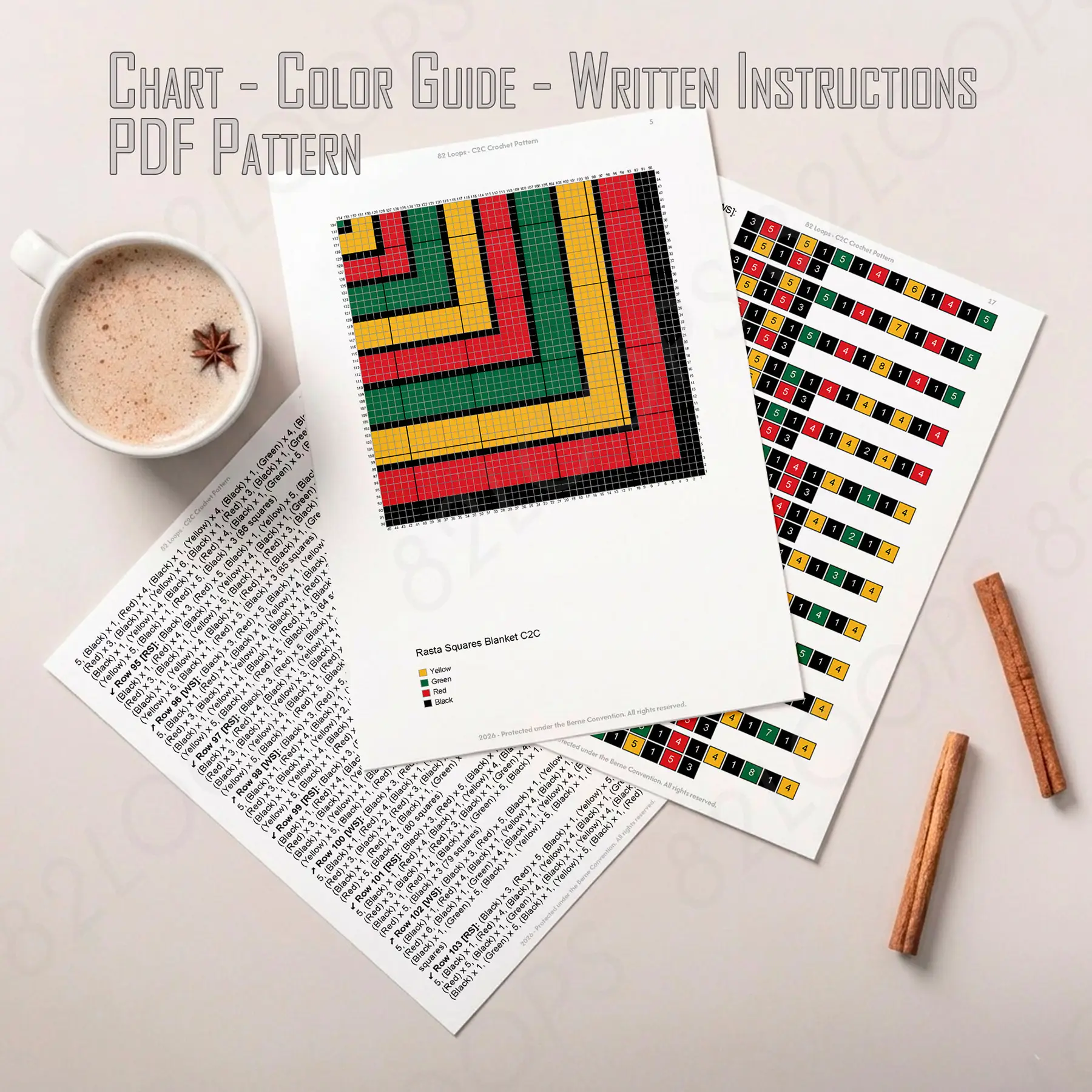 rasta squares blanket c2c 02 rasta squares blanket c2c 02
