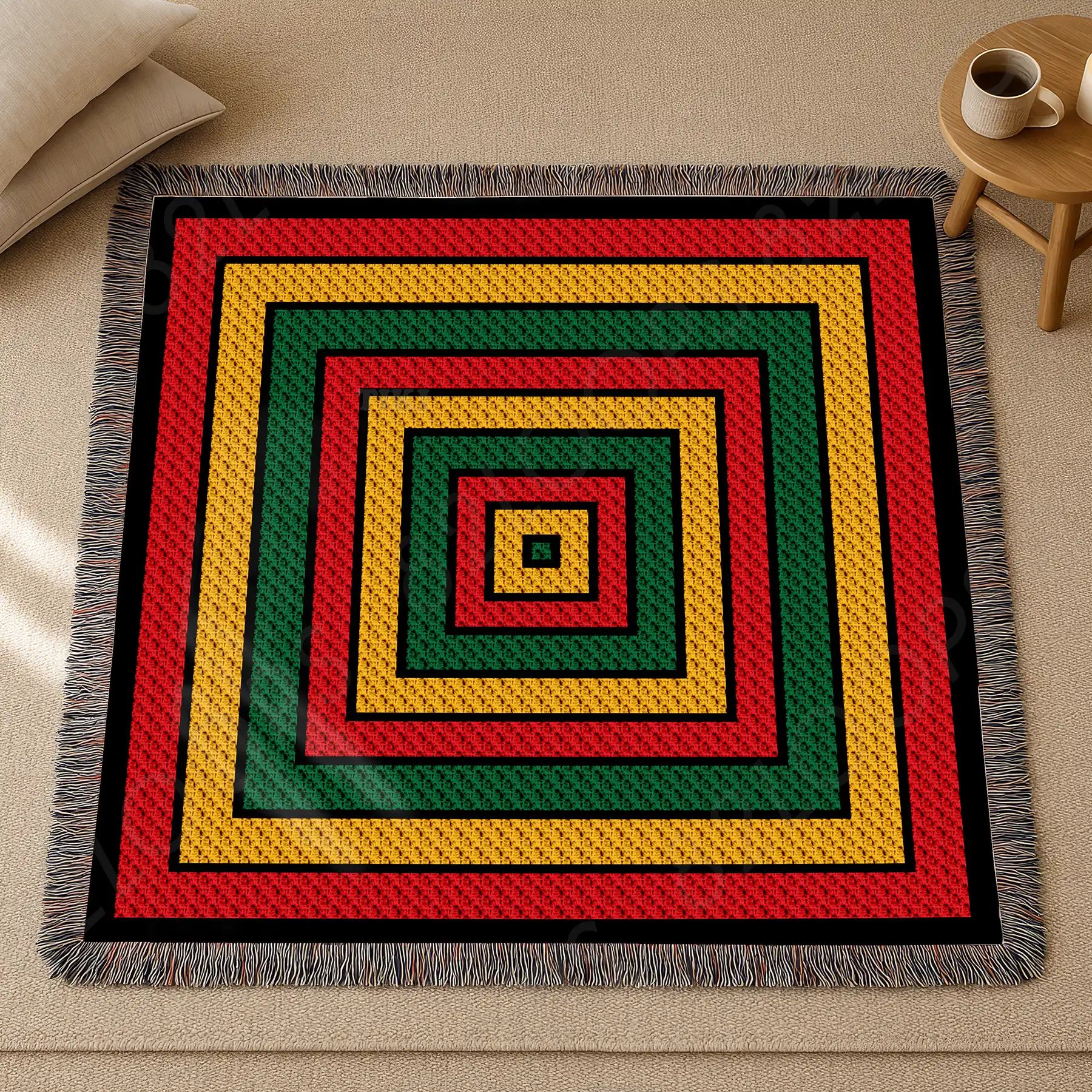 rasta squares blanket c2c 03 rasta squares blanket c2c 03