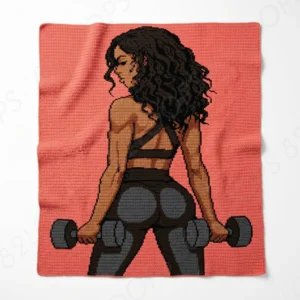 Afro Woman Training Crochet Blanket Pattern