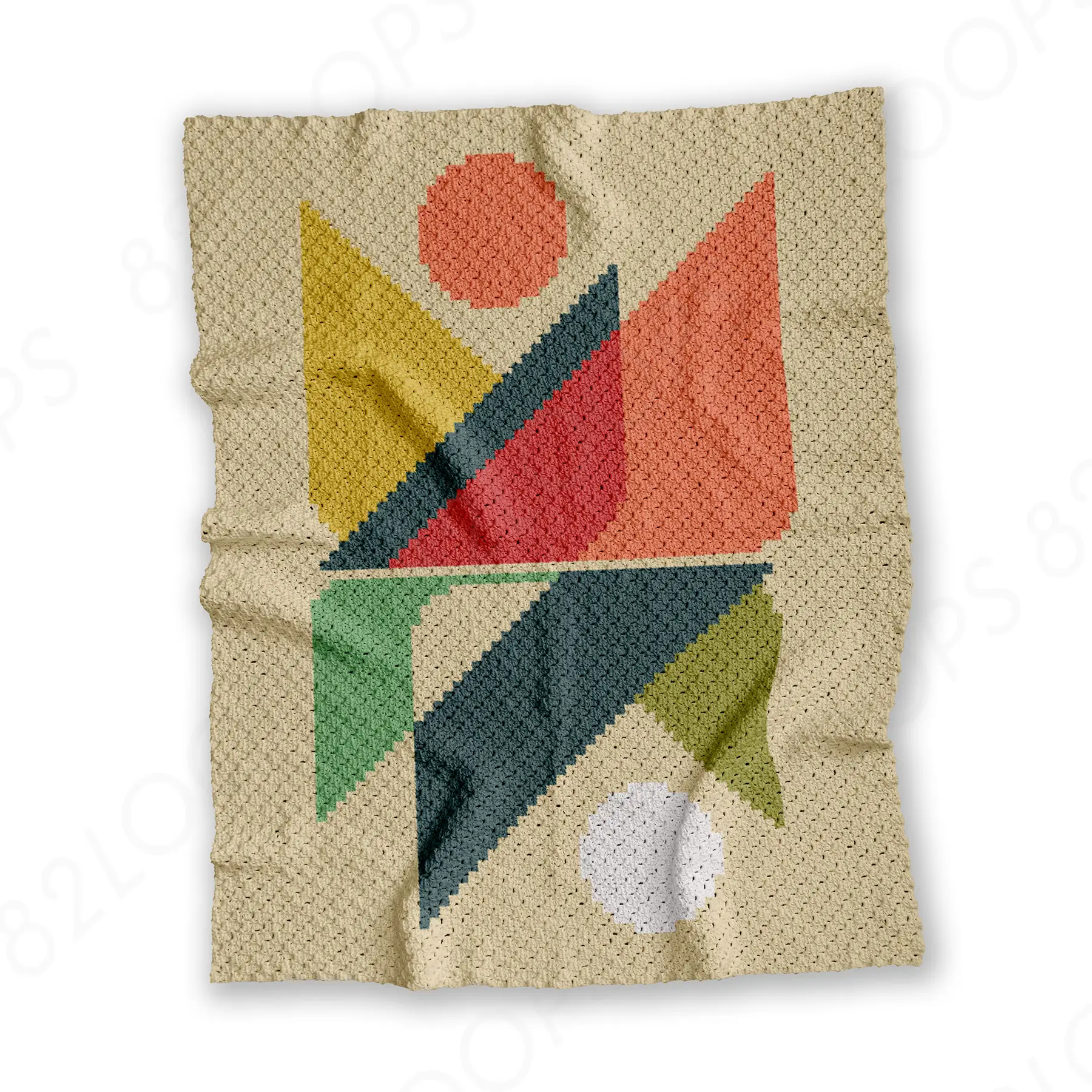 abstract sun blanket c2c 01 Mirrored Sun Baby Blanket Pattern C2C
