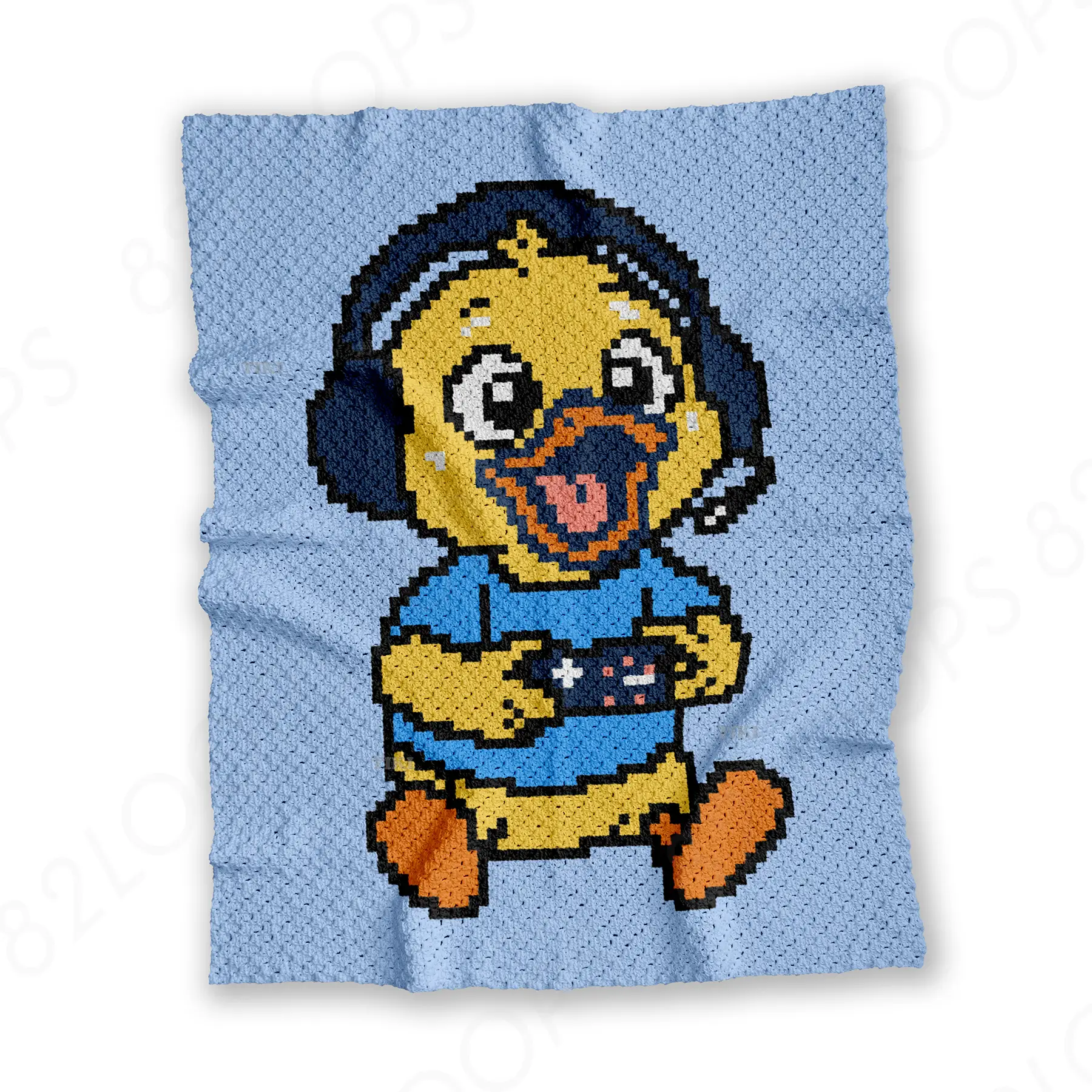 gamer duck blanket c2c 01 Gamer Duck Baby Blanket Pattern C2C