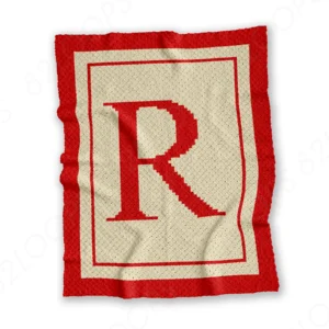Letter R C2C crochet blanket pattern — an easy, beginner-friendly graph in just 2 colors you likely already have. Simple to crochet yourself or as a cozy gift.