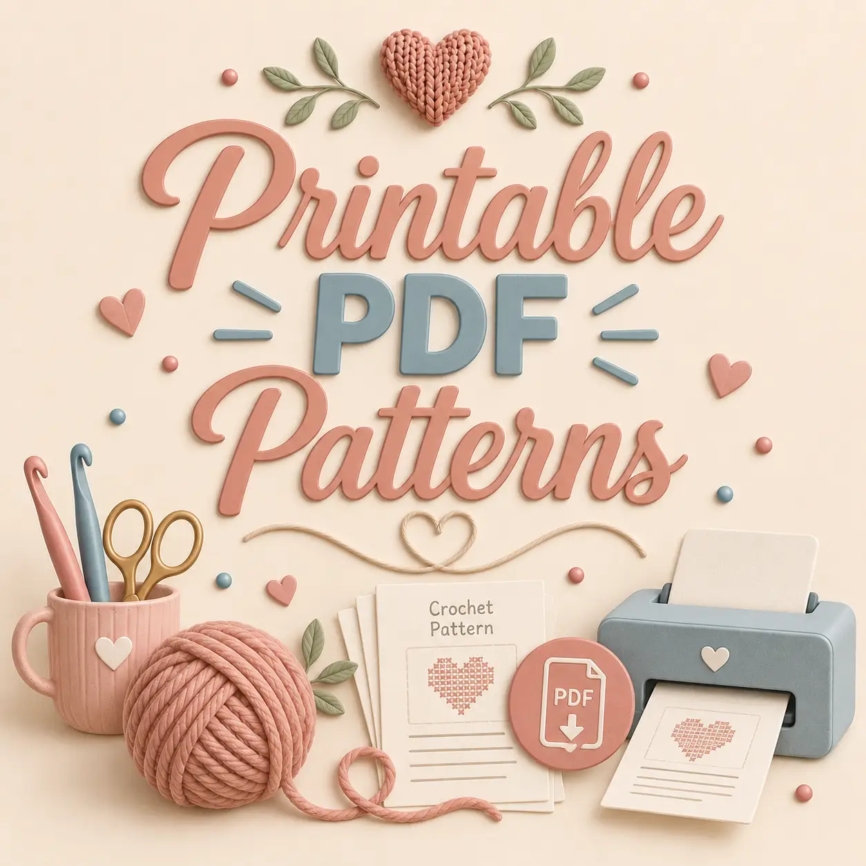 Complete PDF crochet patterns in the shop