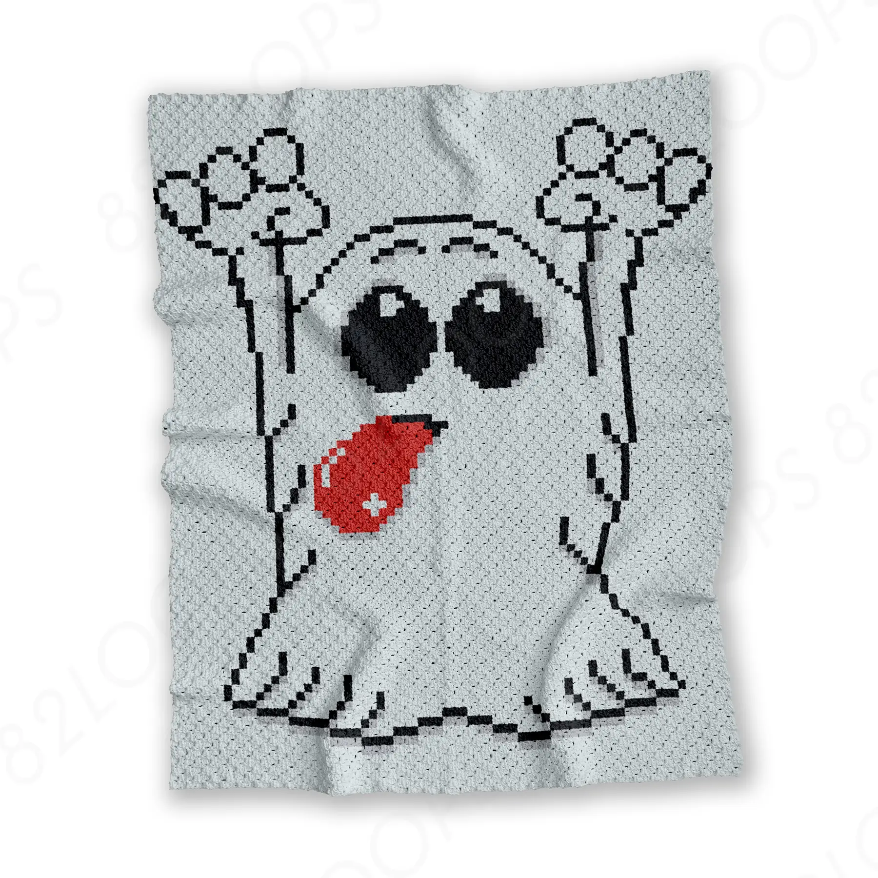 Ghost Teasing C2C Crochet Blanket Pattern Ghost Teasing C2C Crochet Blanket Pattern, a DIY Halloween vibe in your October home decor, 4 colors, 31-page PDF, color blocks guide, written instructions,